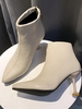 Back Zip Pointed Toe Ankle Boots
