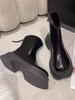 Back Zip V-notched Platform Boots