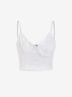 Back Zipper Eyelet Bustier Cami Top L White