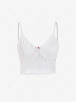 Back Zipper Eyelet Bustier Cami Top M White