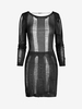 Backless Hollow Out Knit Dress L Black