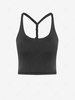 Backless Sleeveless Cut Out Criss Cross Sports Top L Black