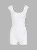 Backless Unitard Romper L White