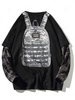 Backpack Print Plaid Faux Twinset Sweatshirt 4xl Black