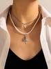 Ballet Girl Faux Pearls Double Layered Pendant Necklace