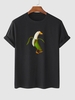 Banana Duck Pattern Funny T-shirt L Black