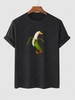 Banana Duck Pattern Funny T-shirt S Black