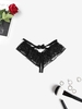 Bandage Open Back Lace Underwear Black