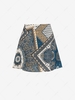 Bandana Paisley Print Mini Skirt L Blue