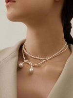 Baroque Handmade Double-layer Faux Pearl Necklace