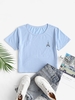 Basic Eiffel Tower Graphic Tee L Light blue