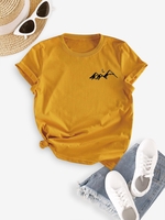 Basic Mountain Graphic T-shirt L Deep yellow