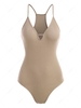 Basic Rib-knit Bodysuit Light coffee