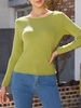 Basic Rolled Trim Knitwear Light green