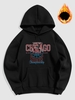 Basketball Chicago Pattern Thermal Lined Hooded 2xl Black