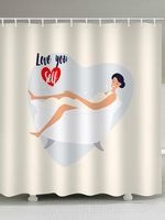 Bathing Woman Pattern Waterproof Shower Curtain