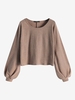 Batwing Lantern Sleeve Knitwear M Coffee