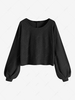 Batwing Lantern Sleeve Knitwear S Black