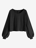 Batwing Lantern Sleeve Knitwear Xs Black