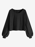 Batwing Lantern Sleeve Knitwear Xs Black