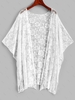 Batwing Sleeve Lace Beach Cover Up White