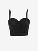 Beaded Faux Pearls Cupped Underwire Cami Top L Black