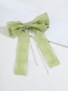 Beaded Pendant Textured Bow Hair Clip