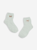 Bear Embroidered Fluffy Anklets Socks
