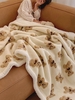 Bear Pattern Fuzzy Faux Shearling Warm Blanket
