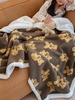 Bear Pattern Fuzzy Faux Shearling Warm Blanket