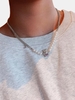 Bear Pendant Faux Pearl Spliced Necklace