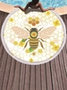 Bee and Flowers Pattern Beach Towel
