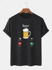Beer Telephone Graphic Print Short Sleeve T-shirt Xl Black