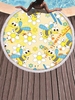 Bees and Flower Pattern Beach Towel