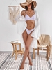 Belted Bell Sleeve Longline Cover Up White