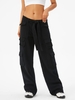 Belted Cargo Baggy Jeans M Black