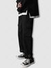 Belted Hem Straight Leg Cargo Pants 2xl Black