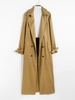 Belted Lapel Longline Trench Coat L Deep yellow