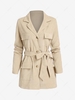 Belted Pocket Lapel Blazer S Light coffee