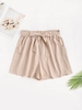 Belted Pockets Paperbag Shorts L Light coffee