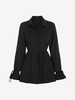 Belted Poet Sleeve Shirt M Black