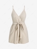 Belted Surplice Cami Romper Xs Light coffee
