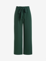 Belted Wide Leg Paperbag Pants Xl Green