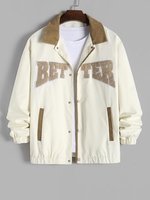BETTER Terry Embroidery Corduroy Spliced Jacket L Warm white