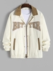 BETTER Terry Embroidery Corduroy Spliced Jacket Xxl Warm white