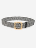 Bicolor Geometric Woven Buckle Belt