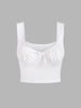 Bowknot Crop Tank Top M White