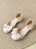 Bowknot Design Faux Pearl Design Slingback Mary Jane