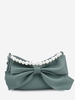 Bowknot Embellishment Faux Pearl Handle Crossbody Bag