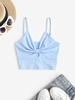Bowknot Jersey Crop Top S Light blue